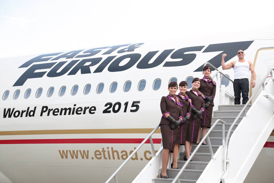 Vin Diesel and our Cabin Crew with our Fast & Furious 777