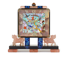 Lacloche Frères Art Deco Chinoiserie Desk Clock, Vladimir Makovsky