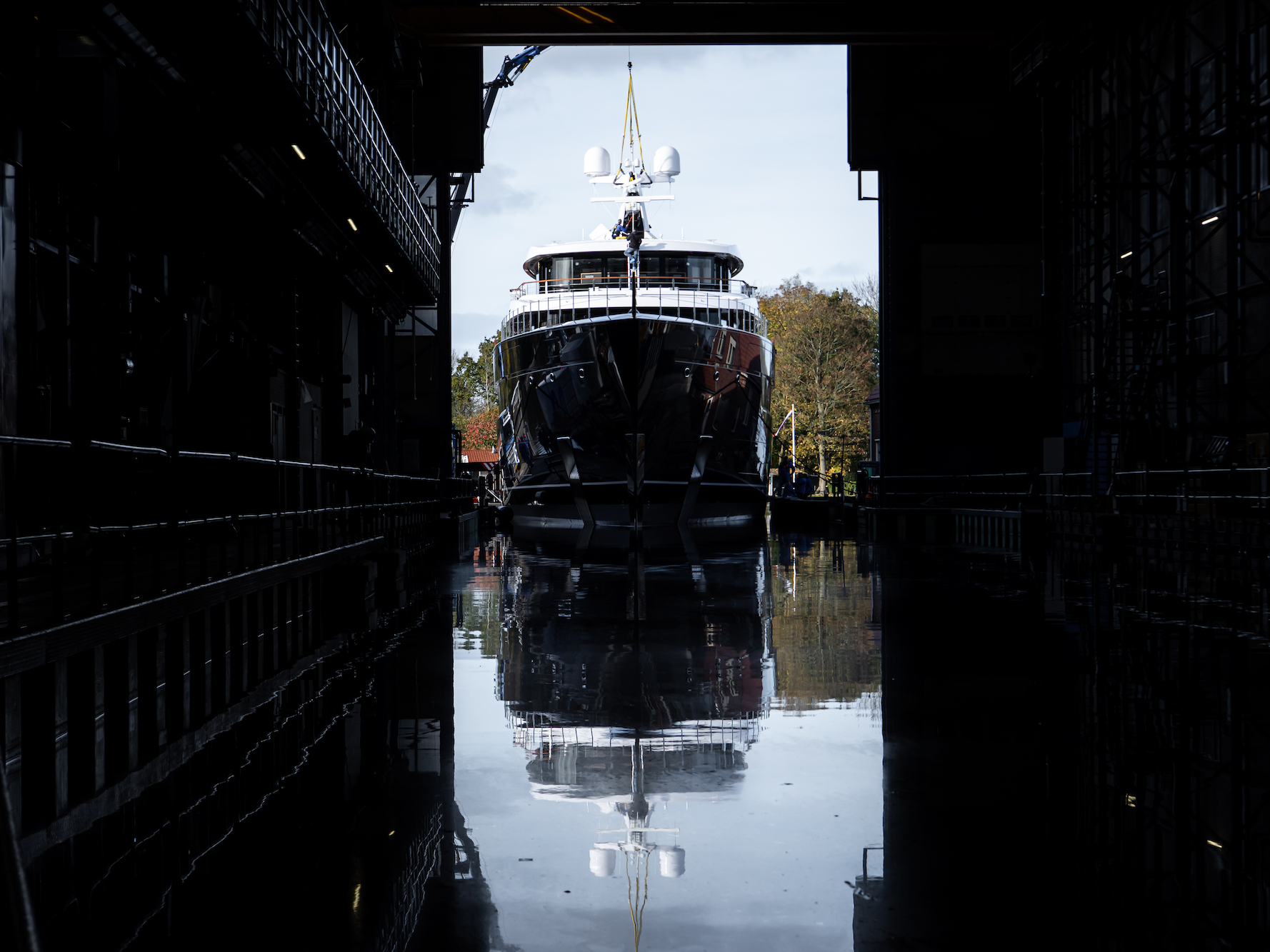Feadship 75m ONE leaves the yard at Kaag | superyachtdigest